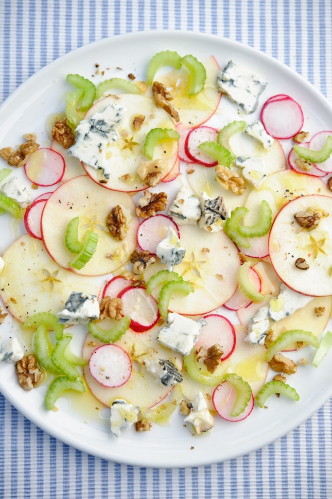Celery, radish, Pink Lady apple and blue cheese salad Love The Crunch