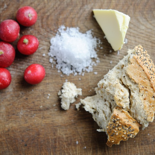 radish butter salt and bread