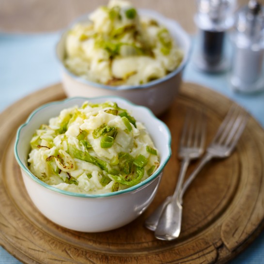 Spring onion and chinese leaf colcannon