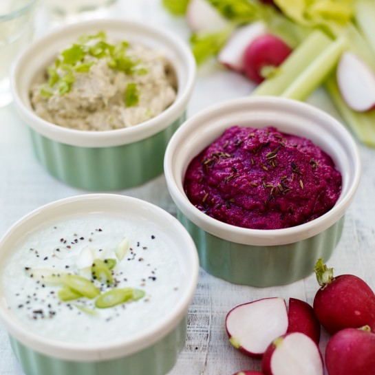 Beetroot and spring onion dip